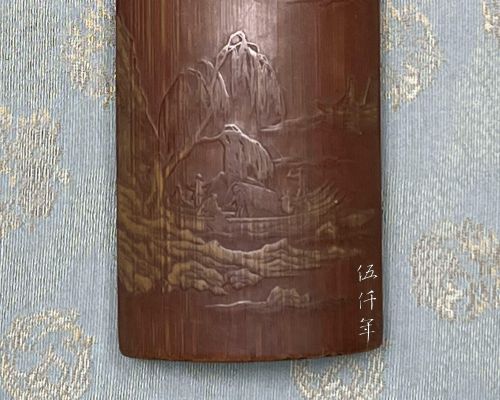 Spring Scenery in Chiang-nan, A Wrist Rest by the Master Bamboo Engraver Chang Hsi-huang (張希黃) of the Ming Dynasty